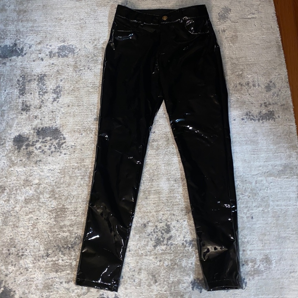 Black patent leather leggings new with tags!
